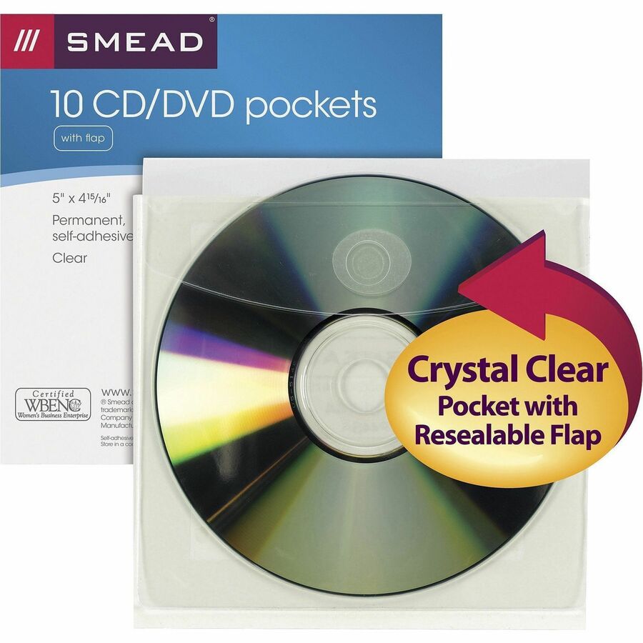 Smead Self-Adhesive CD/DVD Pockets