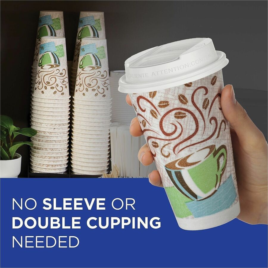 Dixie PerfecTouch 12 oz Insulated Paper Hot Coffee Cups by GP Pro