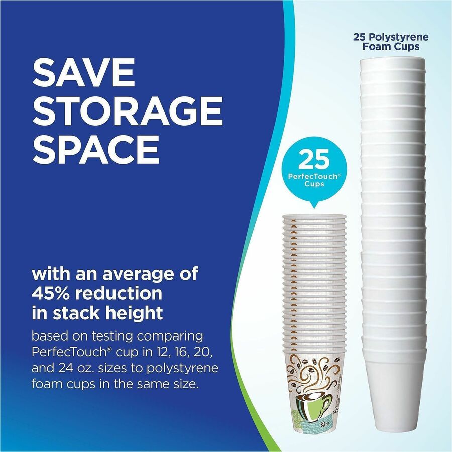Dixie PerfecTouch 16 oz Insulated Paper Hot Coffee Cups by GP Pro