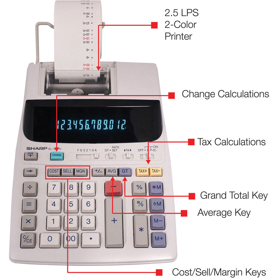 SHARP® Sharp EL1801V Serial Printer Calculator