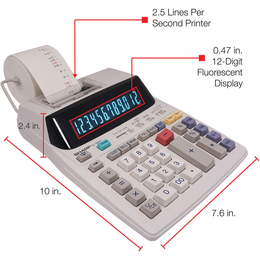 SHARP® Sharp EL1801V Serial Printer Calculator