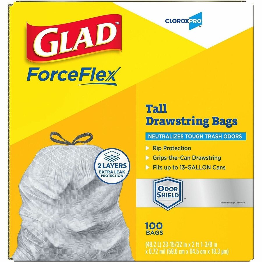 CloroxPro™ Glad® ForceFlex Tall Kitchen Drawstring Trash Bags