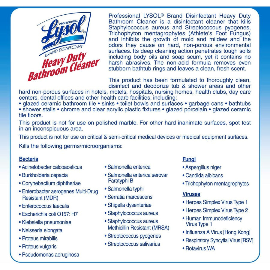 Professional Lysol Heavy-Duty Disinfectant Bathroom Cleaner