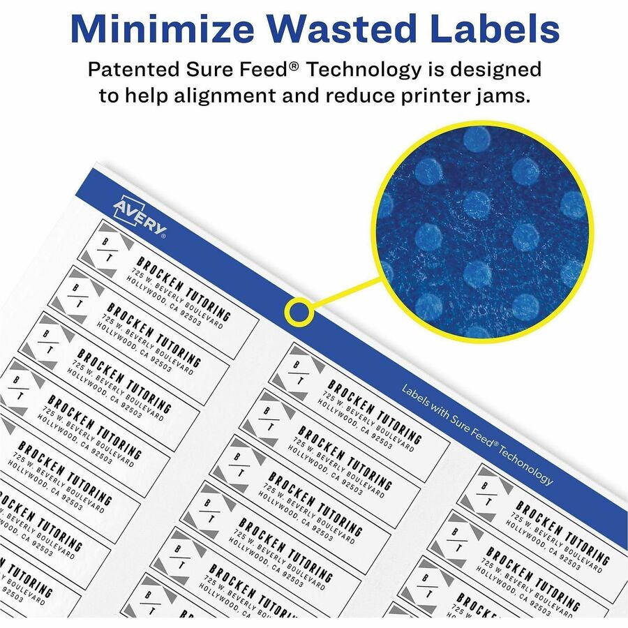 Avery® Address Labels, Sure Feed, 1/2" x 1-3/4" , 20,000 Labels (5967)