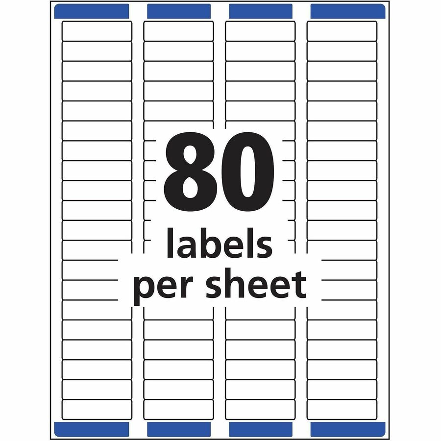 Avery® Address Labels, Sure Feed, 1/2" x 1-3/4" , 20,000 Labels (5967)