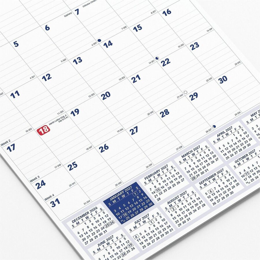 Brownline Wall Calendar Monthly 8x11" English