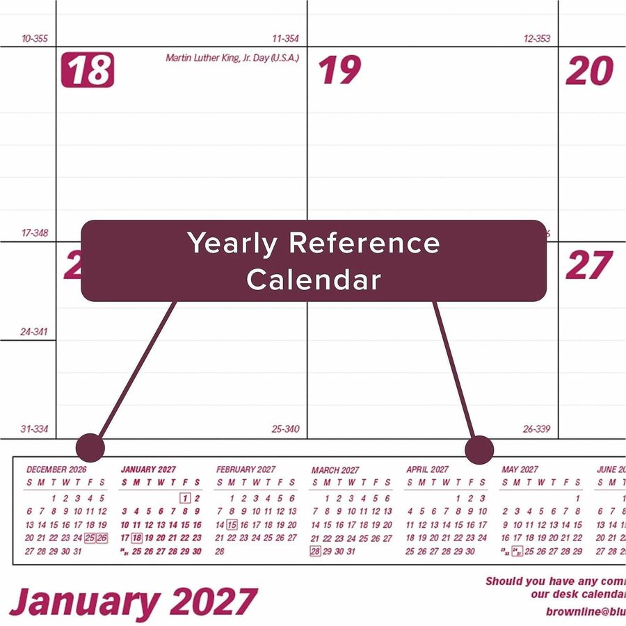 Brownline Professional Monthly Desk/Wall Calendar