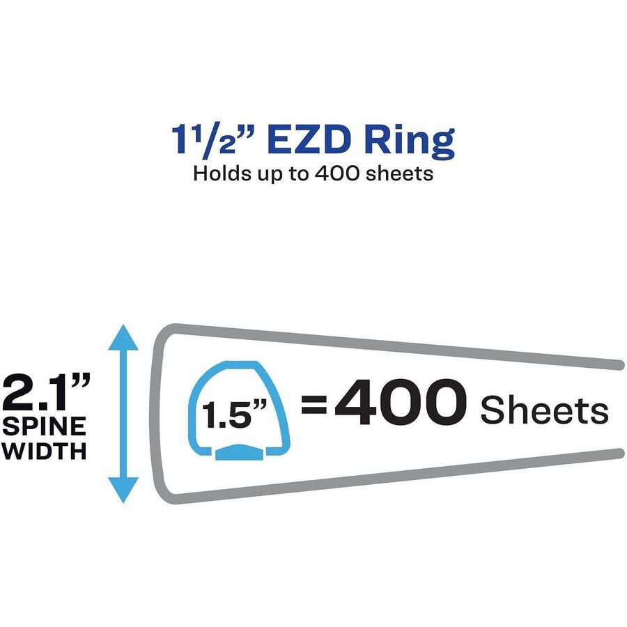 Avery® Heavy-Duty View 3 Ring Binder, Extra Wide, 1.5" EZD Rings, 1 White Binder(01319)