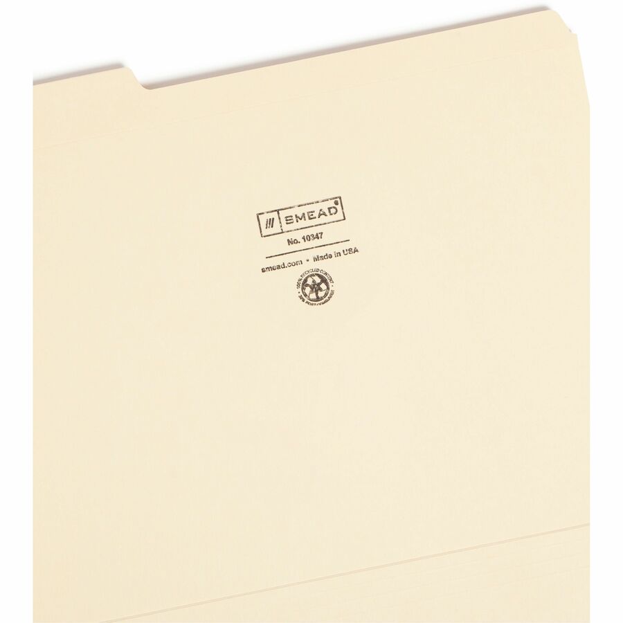 Smead 1/3 Tab Cut Letter Recycled Top Tab File Folder