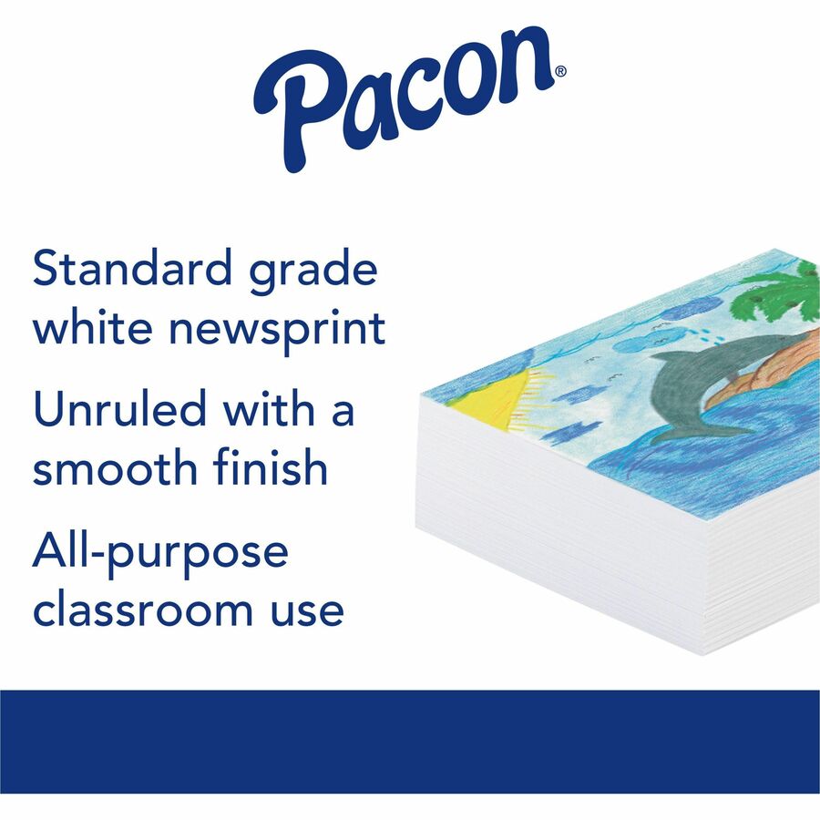 Pacon White Newsprint Paper