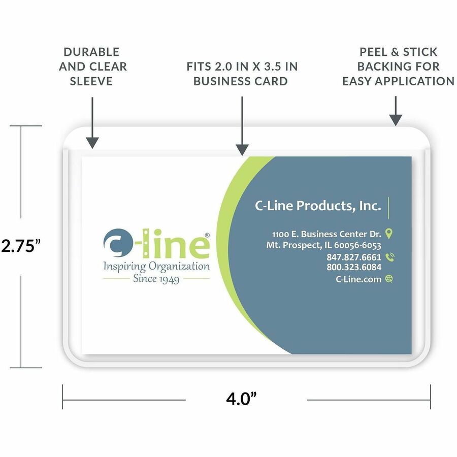 C-Line Self-adhesive Business Card Holders