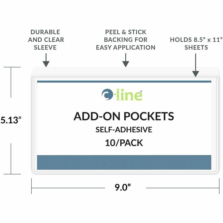 C-Line Peel & Stick Add-On Filing Pockets