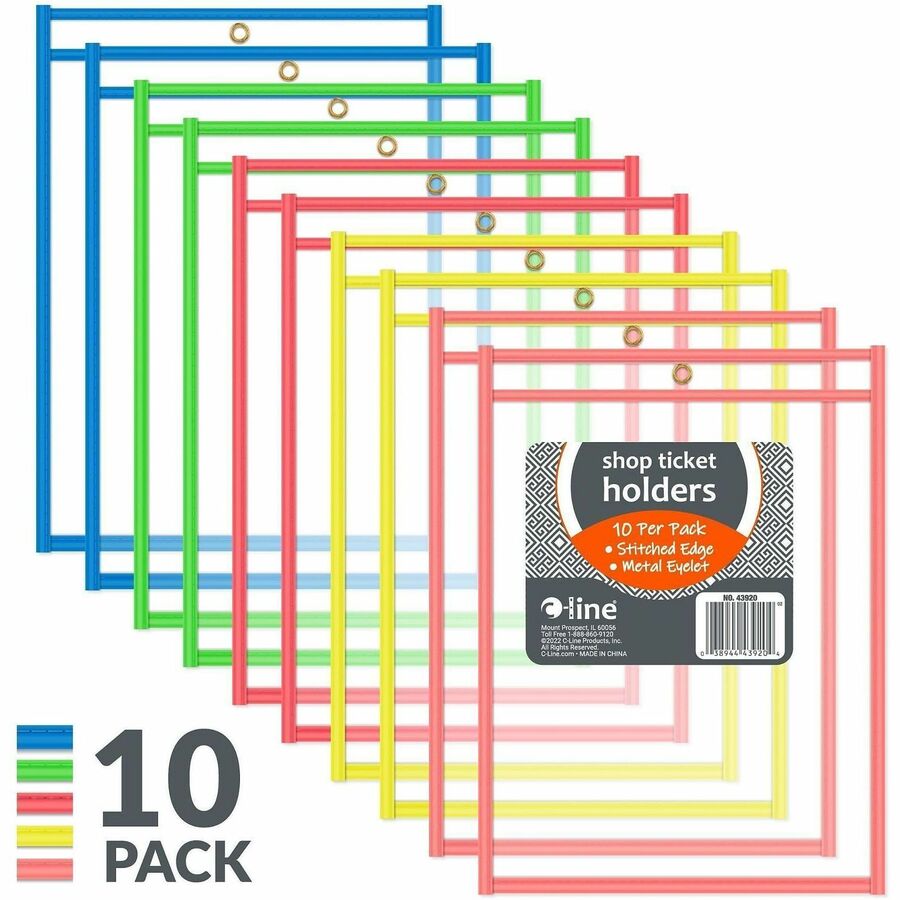 C-Line Neon Colored Stitched Shop Ticket Holders