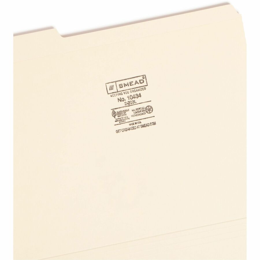 Smead 1/3 Tab Cut Letter Recycled Top Tab File Folder