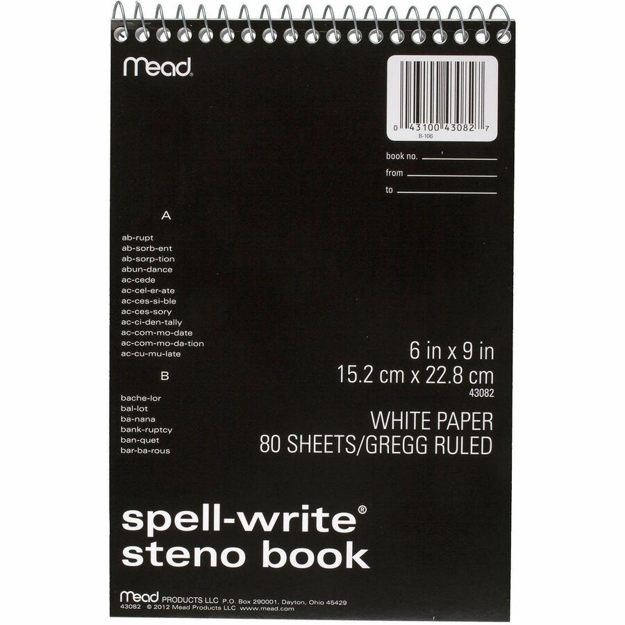 Mead Spell-Write Steno Book