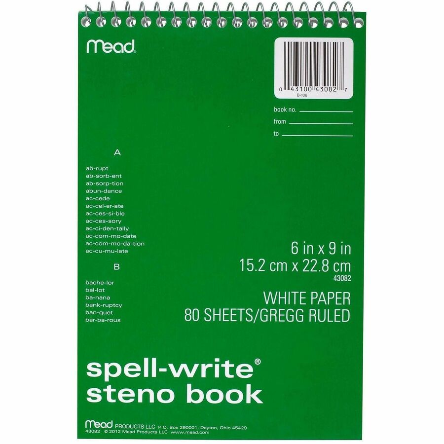 Mead Spell-Write Steno Book