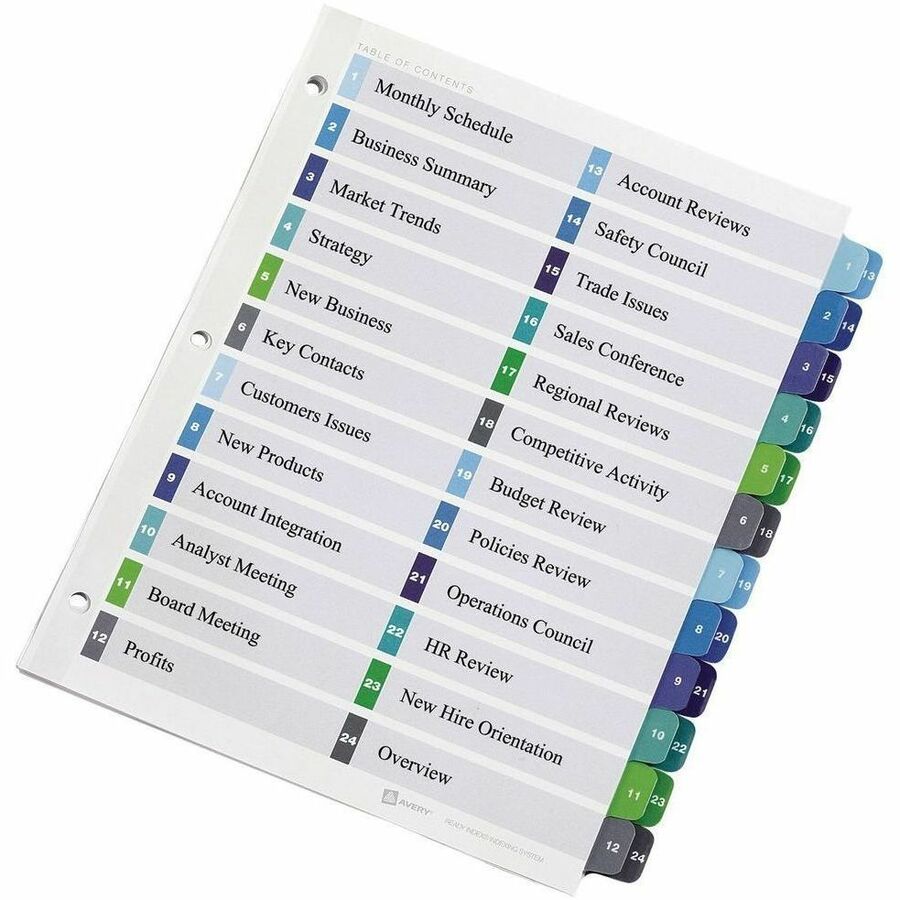 Avery® Ready Index® Double Column Table of Content Dividers