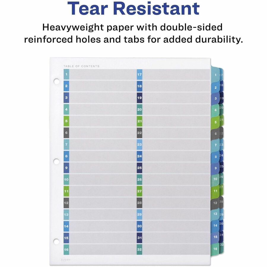 Avery Double Column Dividers, 32 Tabs, Ready Index (11322)