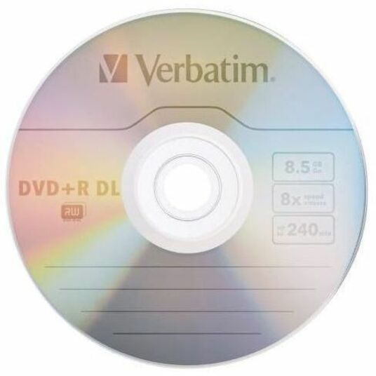 Verbatim 96542 DVD Recordable Media - DVD+R DL - 8x - 8.50 GB - 30 / Pack - Silver