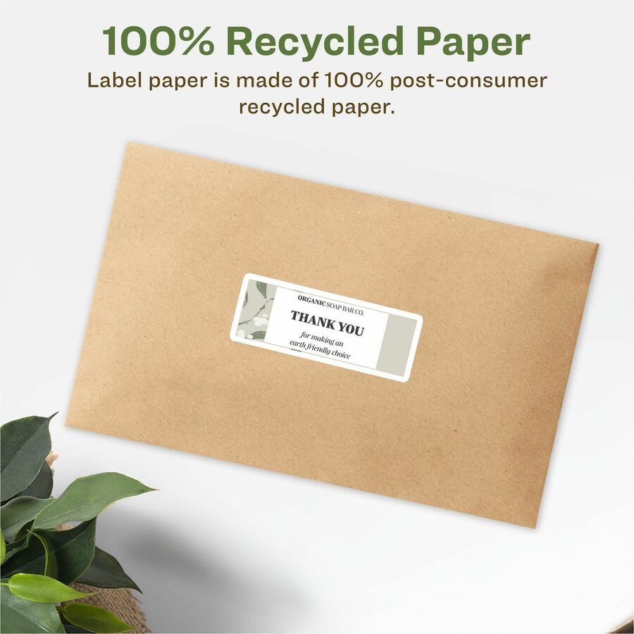 Avery Earth-Friendly White Rectangle Labels
