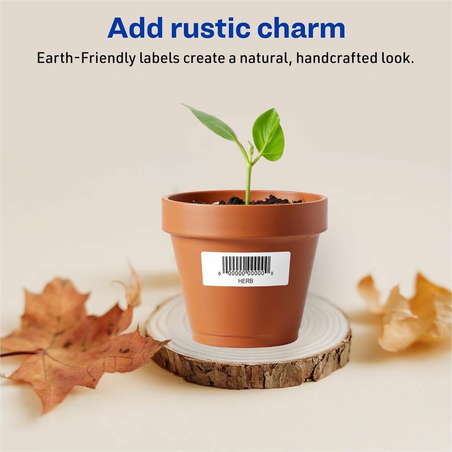 Avery Earth-Friendly White Rectangle Labels