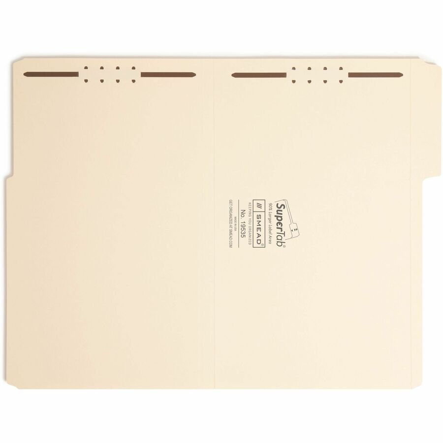 Smead SuperTab 1/3 Tab Cut Legal Recycled Fastener Folder