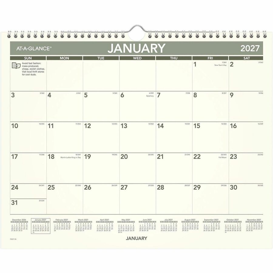 At-A-Glance Recycled Wall Calendar
