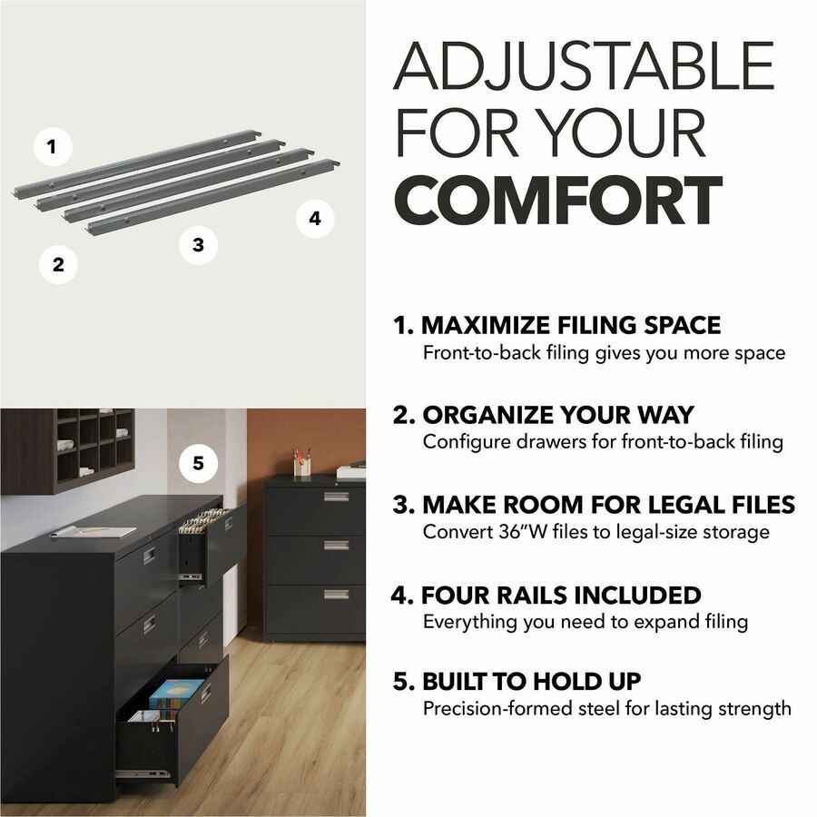 HON Single Front-to-Back Hanging File Rails