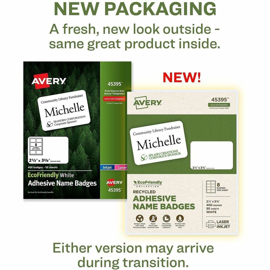 Avery® Eco-friendly Premium Name Badge Labels
