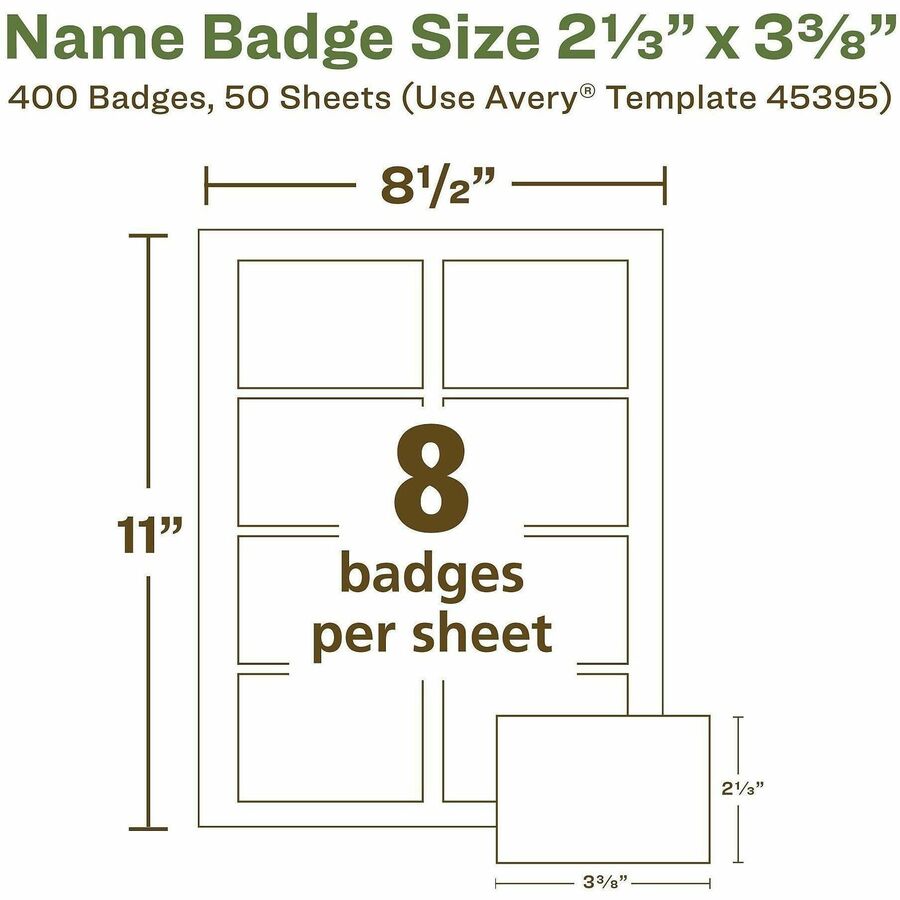Avery® Eco-friendly Premium Name Badge Labels