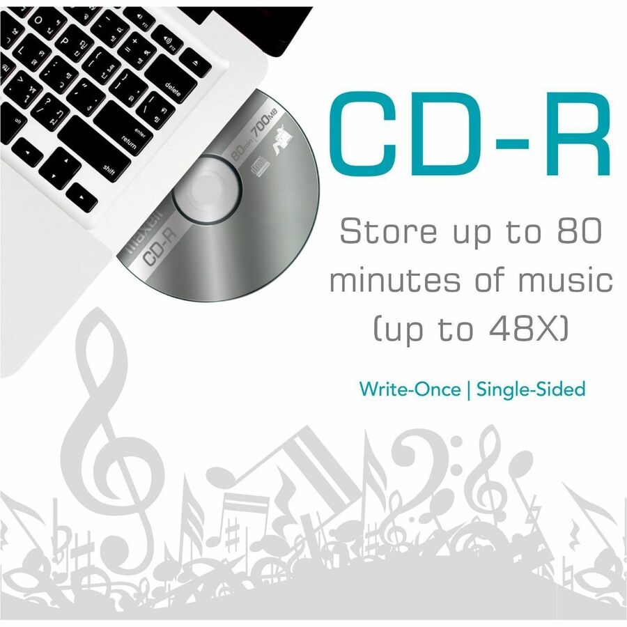 Maxell CD-R700 CD Recordable Media - CD-R - 48x - 700 MB - 25 / Pack - Light Green