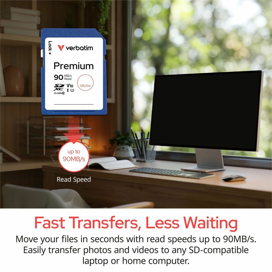 Verbatim Premium 32 GB Class 10/UHS-I (U1) SDHC - 1 Each - TAA Compliant