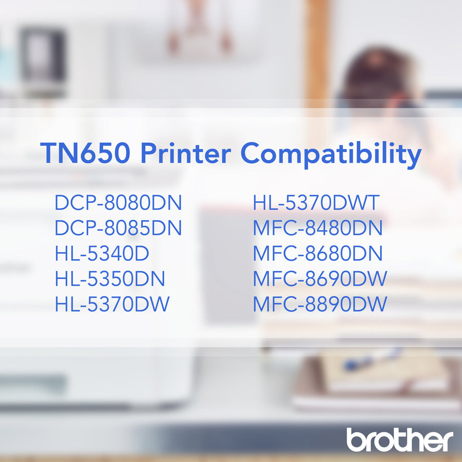 Brother TN650 Original Laser Toner Cartridge - Black - 1 Each