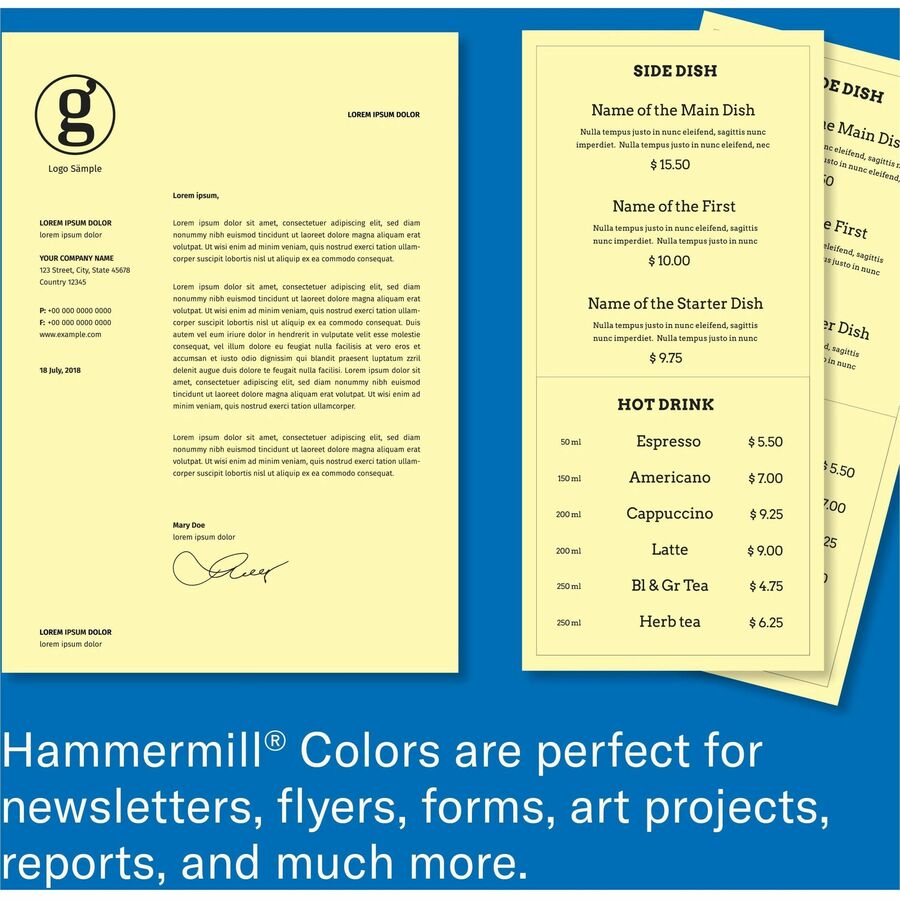 Hammermill Colors Recycled Copy Paper - Canary