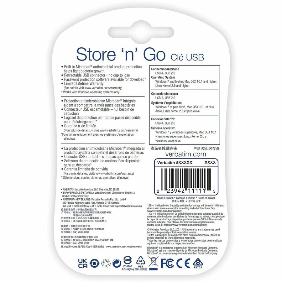 Verbatim 64GB Store 'n' Go USB Flash Drive - Red