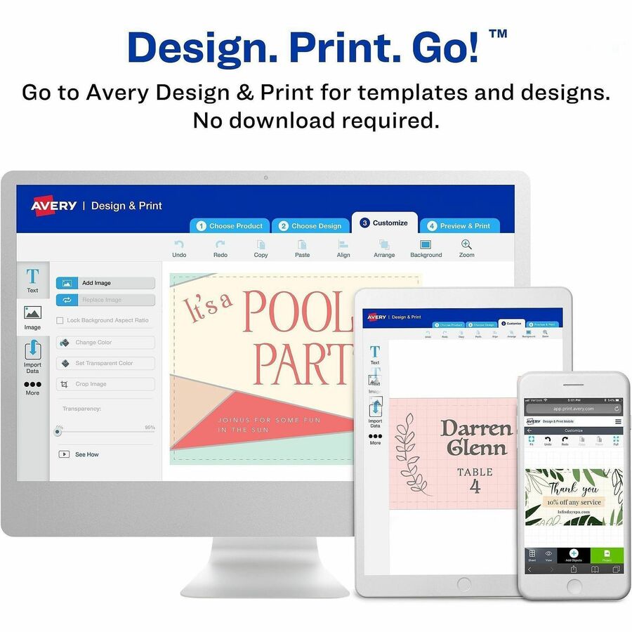Avery® Clean Edge Business Cards, 2" x 3.5" , White, 200 (08871)