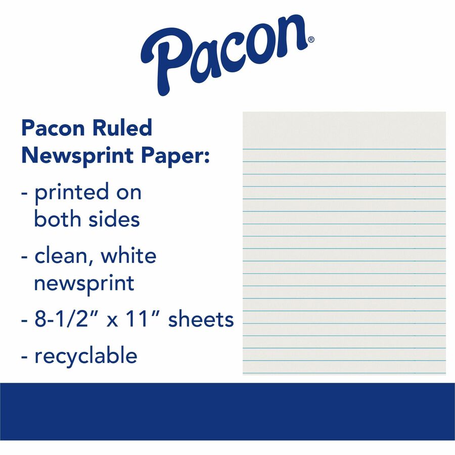 Pacon Ruled Newsprint Practice Paper - Letter