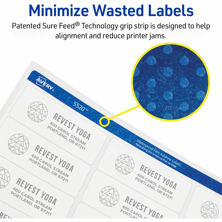 Avery® 1" x 2-5/8" Labels, Ultrahold, 1,500 Labels (5520)