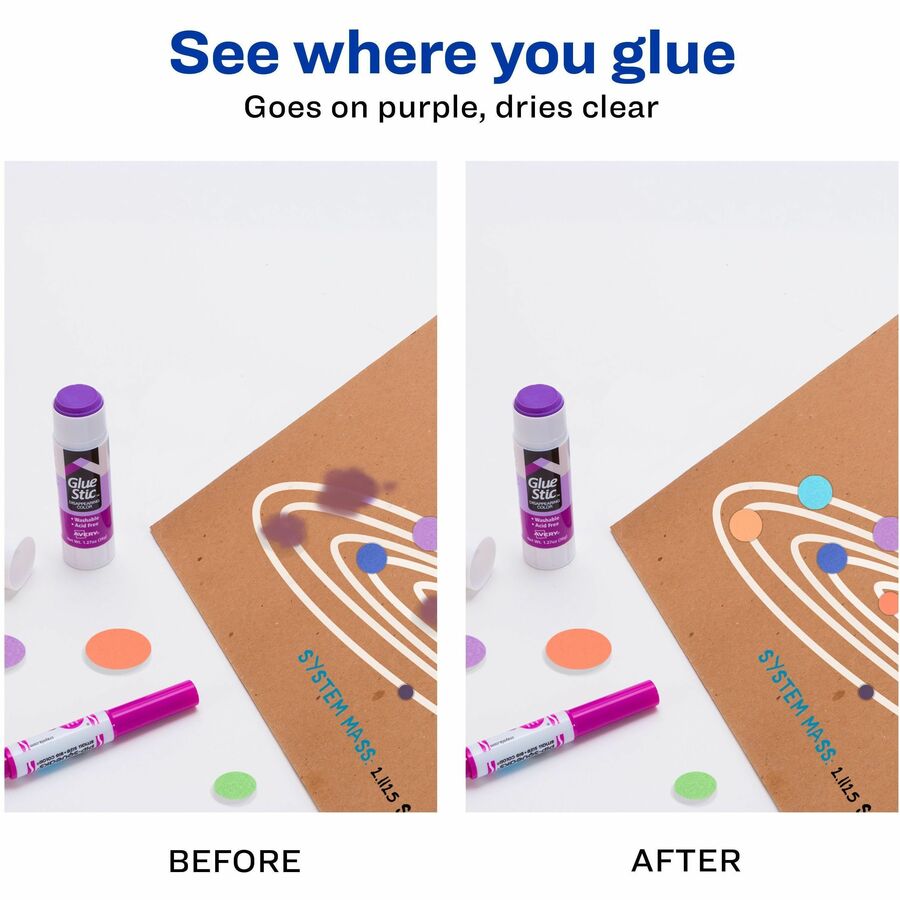 Avery® Glue Stic with Disappearing Purple Color