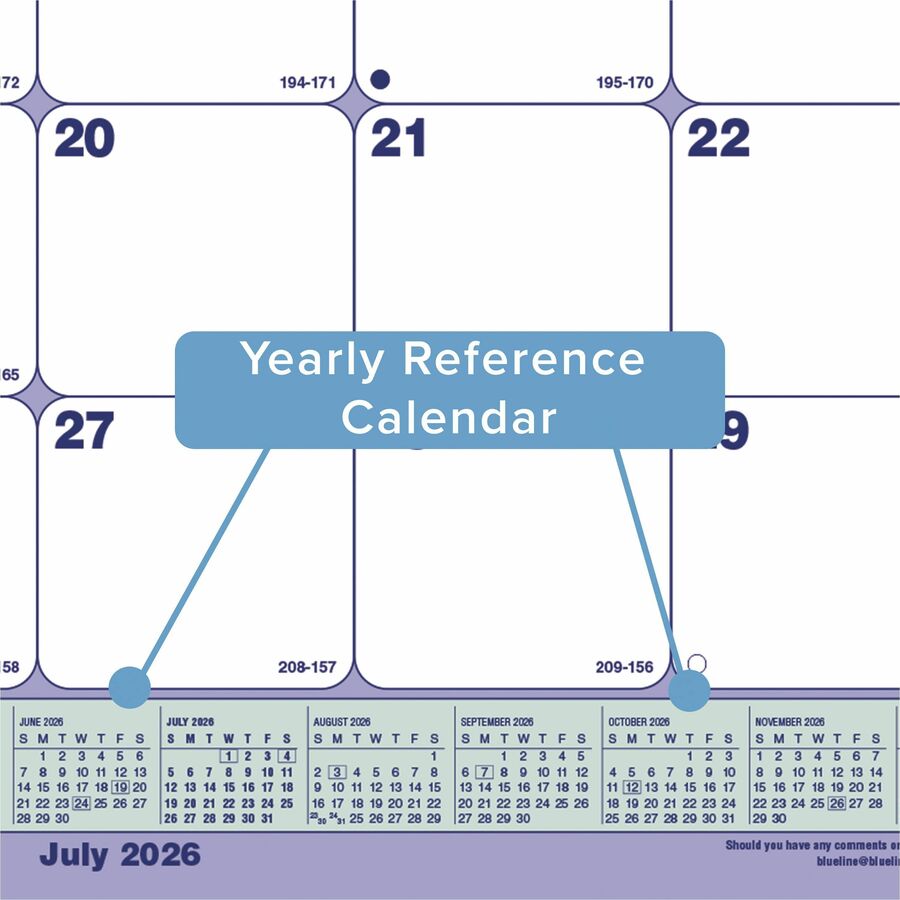 Blueline 13-Month Monthly Academic Desk Pad/Calendar