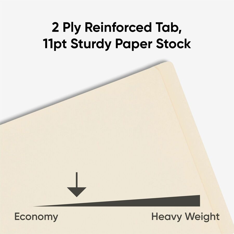 Smead Shelf-Master Straight Tab Cut Letter Recycled Fastener Folder