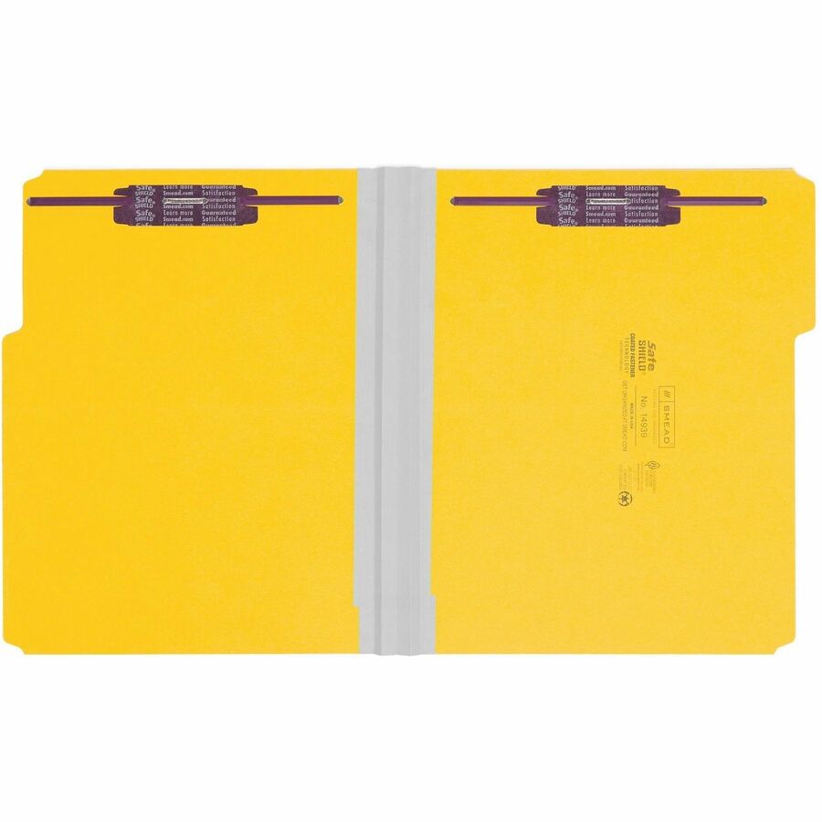 Smead Colored 1/3 Tab Cut Letter Recycled Fastener Folder