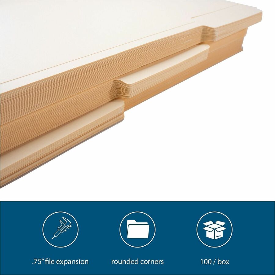 Business Source 1/3 Tab Cut Legal Recycled Top Tab File Folder
