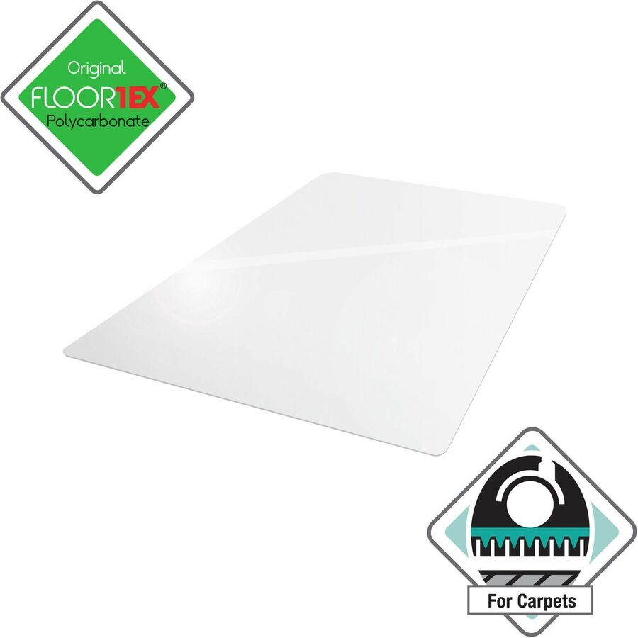 Floortex Polycarbonate Rectangular Chair Mat for Carpets over 1/2" - 35" x 47"