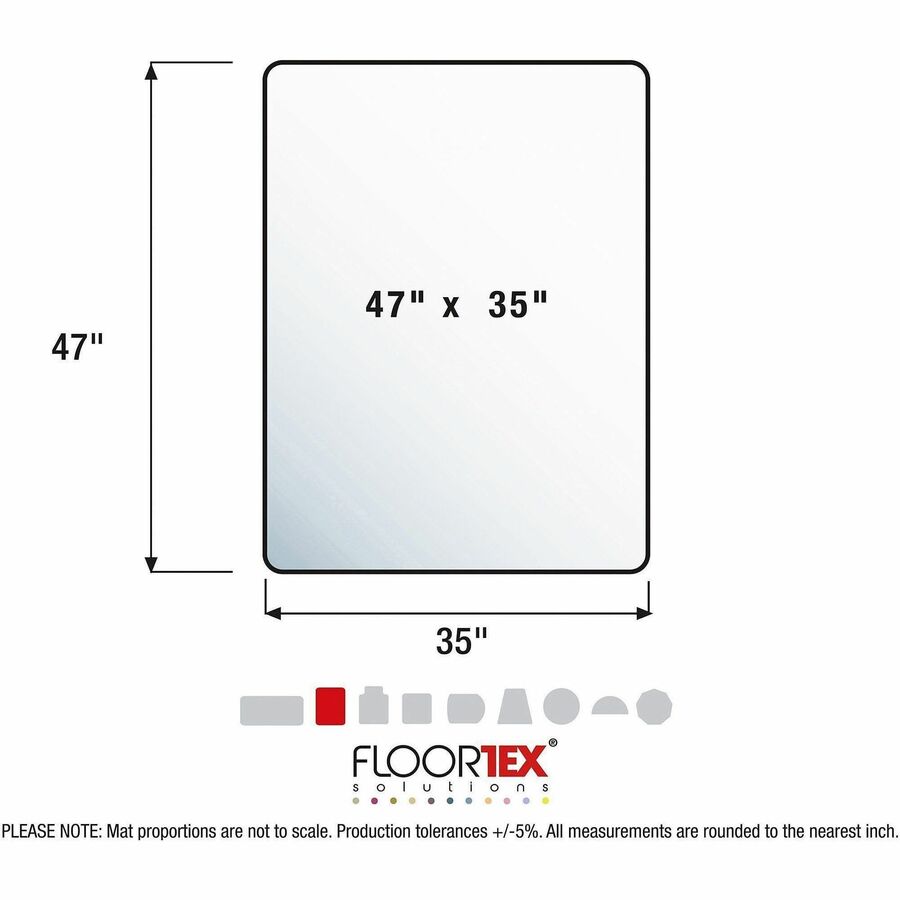 Floortex Polycarbonate Rectangular Chair Mat for Carpets over 1/2" - 35" x 47"