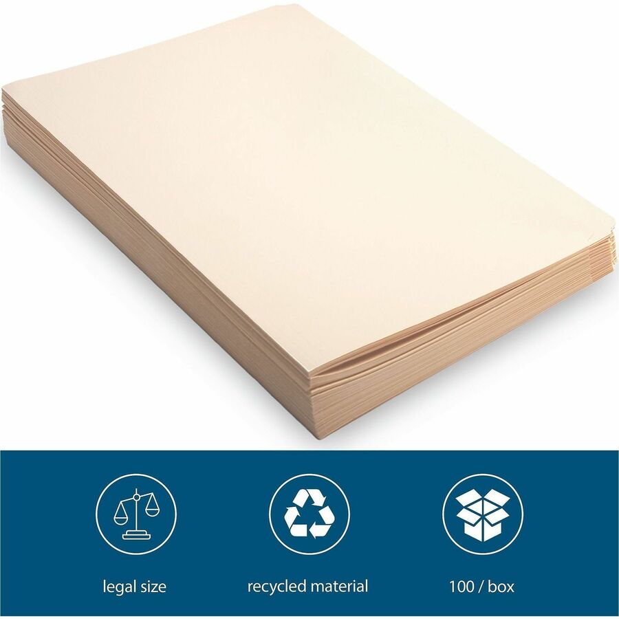 Business Source Straight Tab Cut Legal Recycled Top Tab File Folder