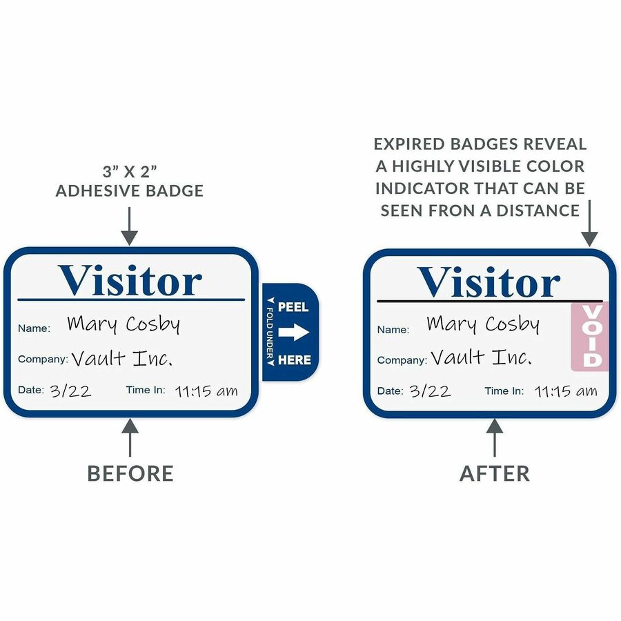 C-Line Time's Up! Visitor Badges Registry Log Book