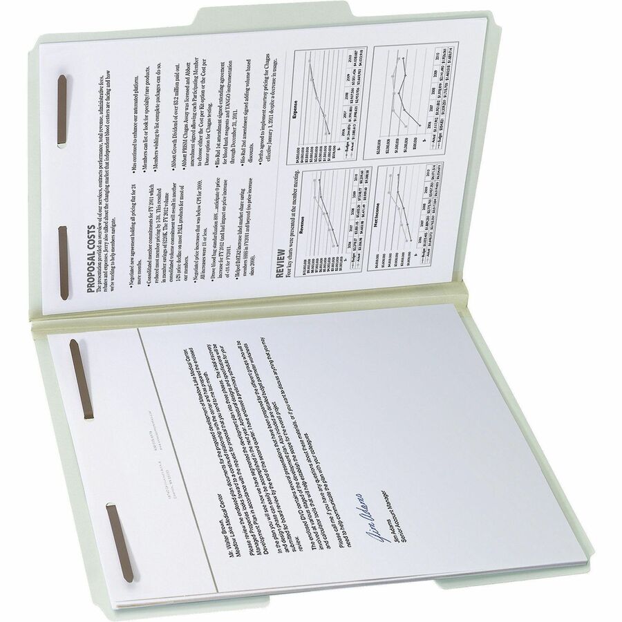 Smead 1/3 Tab Cut Letter Recycled Fastener Folder