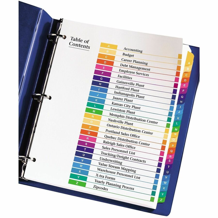Avery Ready Index Table of Contents Dividers