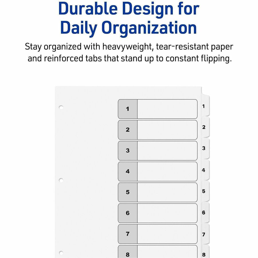 Avery Binder Dividers, 8 Tabs, Ready Index (11132)